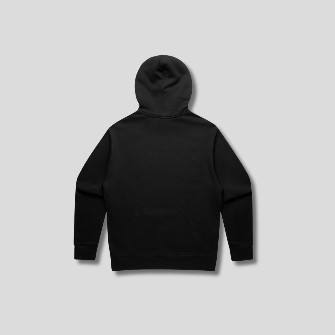 Mens Essentials Relaxed Hoodie Black back - The Kaizen Shop
