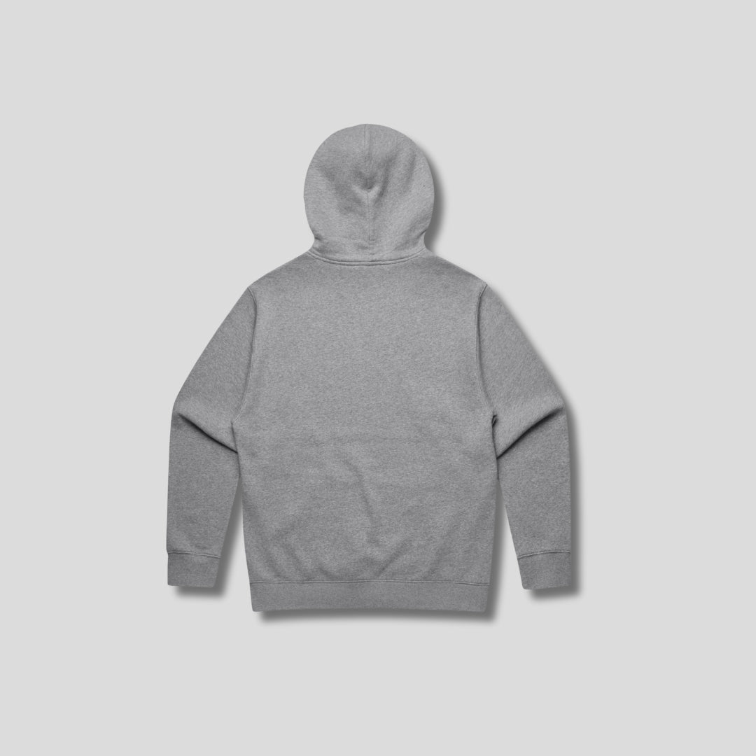 Mens Essentials Relaxed Hoodie Heather Grey back - The Kaizen Shop