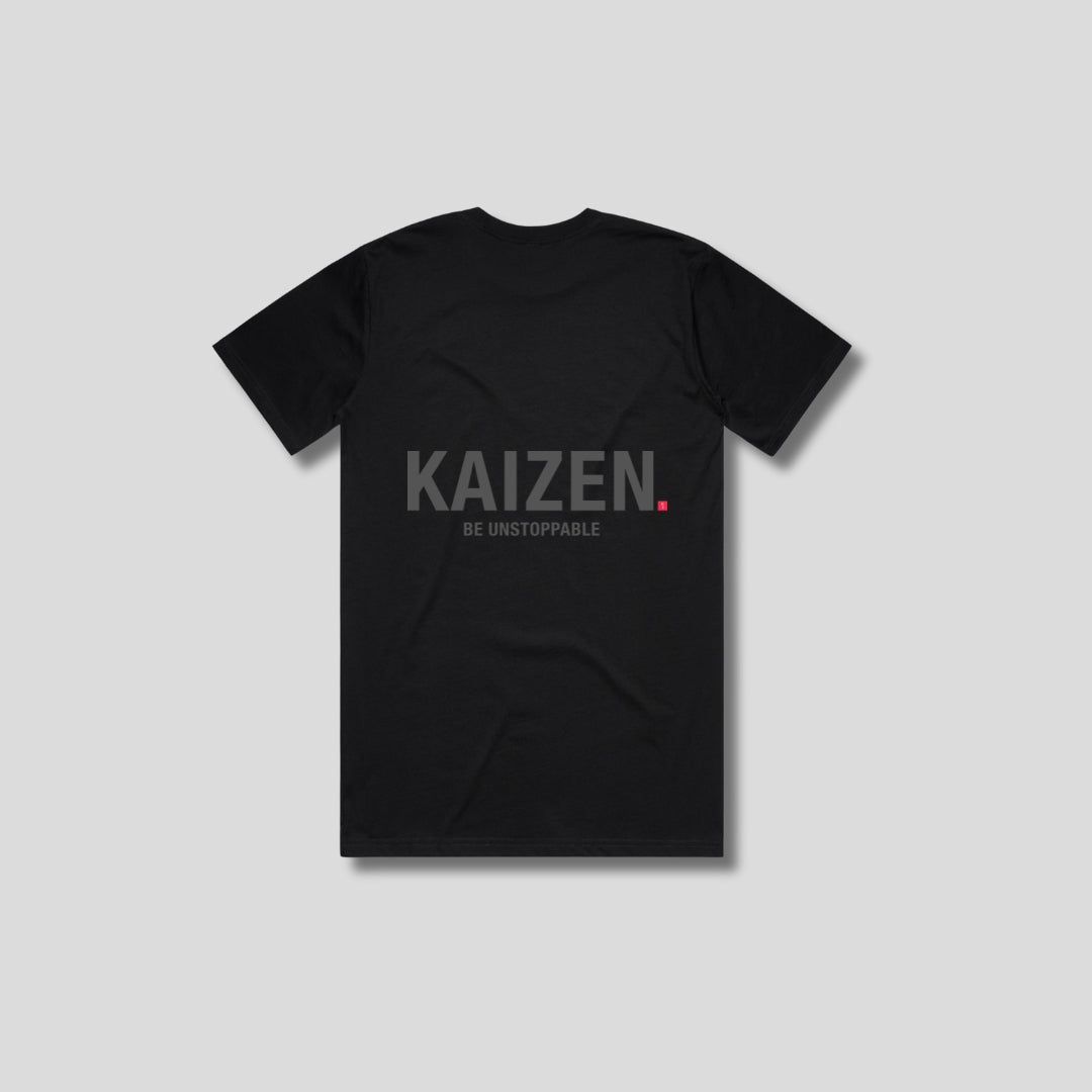 Mens Essentials Relaxed tshirt Black back - The Kaizen Shop