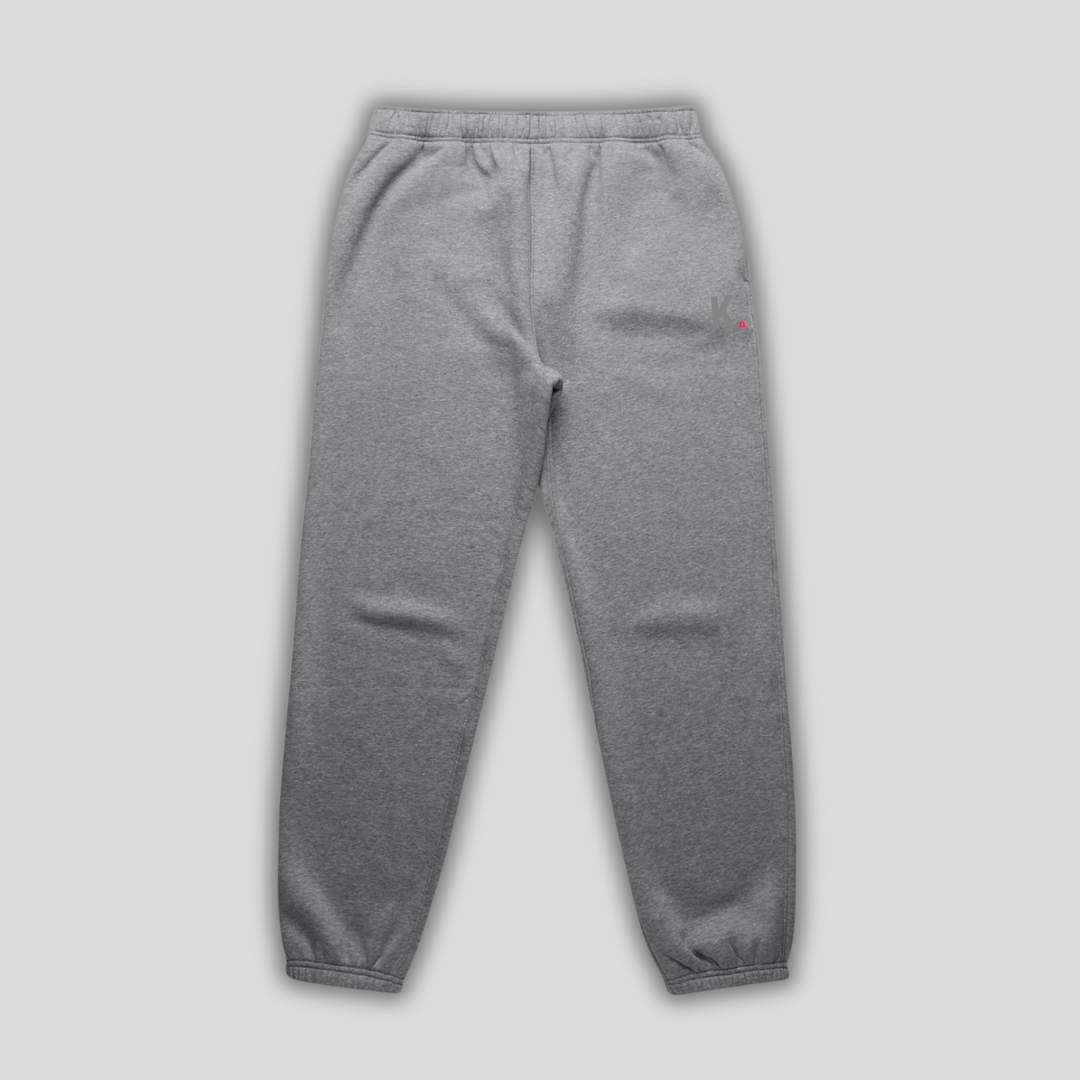 Mens Icon Cuffed Jogger Heather Grey front - The Kaizen Shop