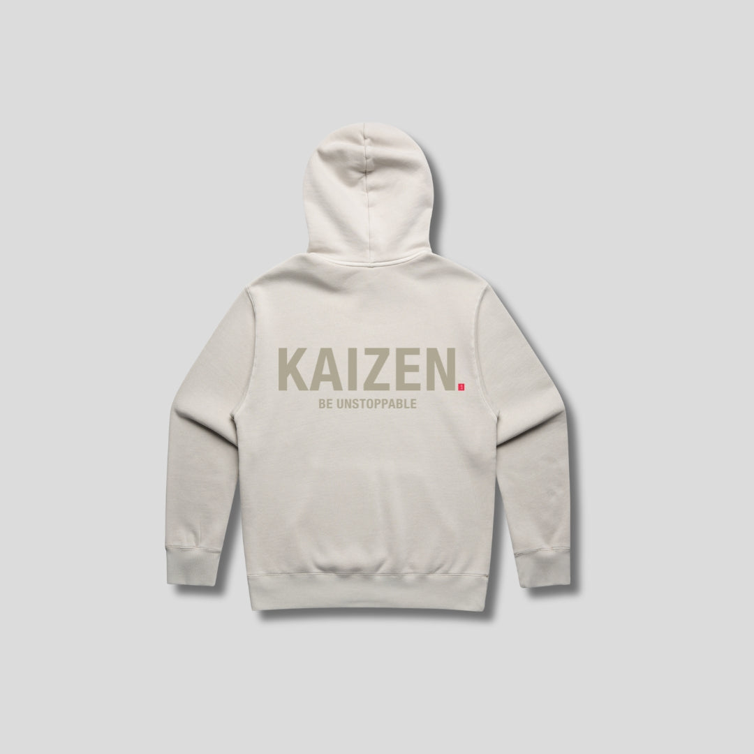 Mens Icon Relaxed Hoodie Bone back - The Kaizen Shop