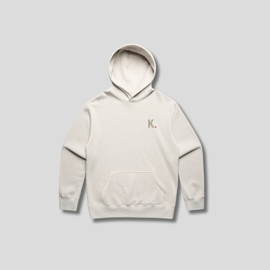 Mens Icon Relaxed Hoodie Bone front - The Kaizen Shop