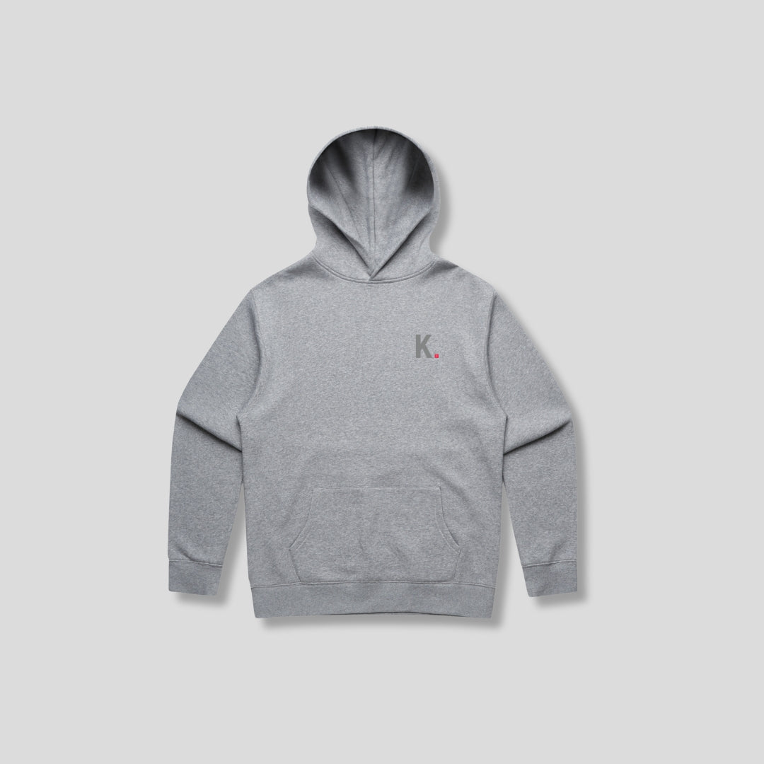 Mens Icon Relaxed Hoodie Heather Grey front - The Kaizen Shop