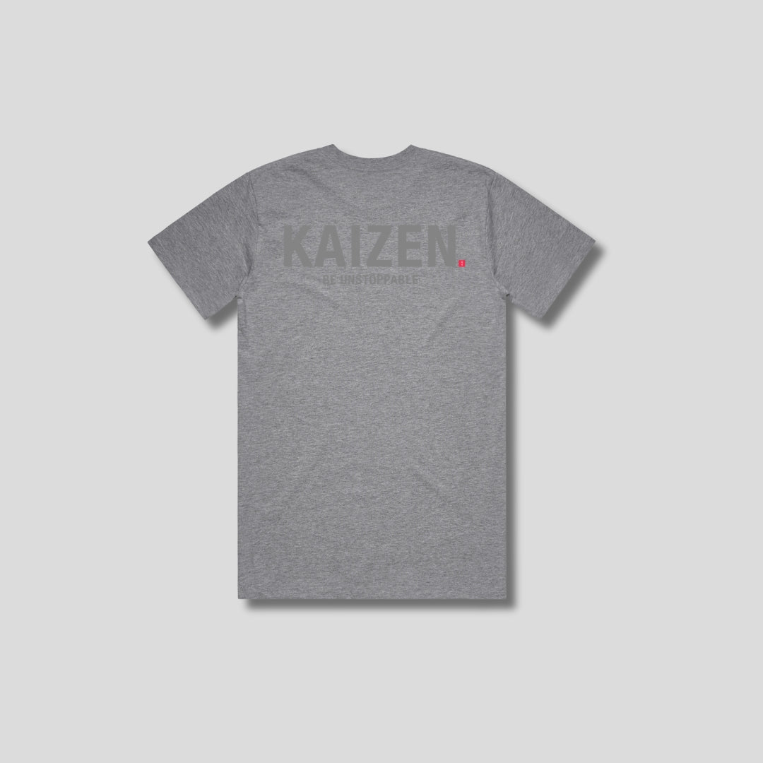 Mens Icon Relaxed t-shirt Heather Grey back - The Kaizen Shop