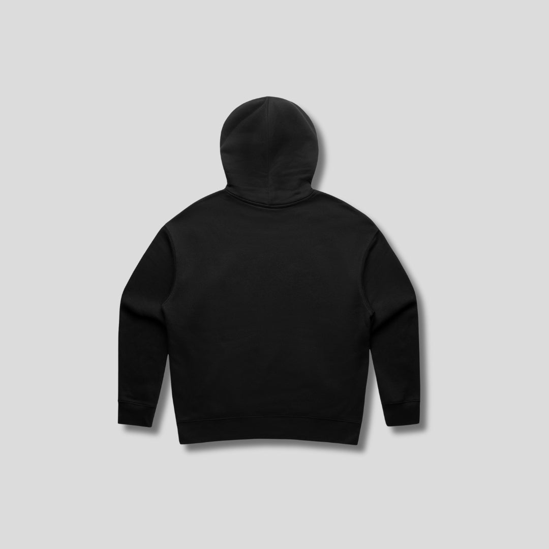 Womens Essentials Relaxed Hoodie Black back - The Kaizen Shop