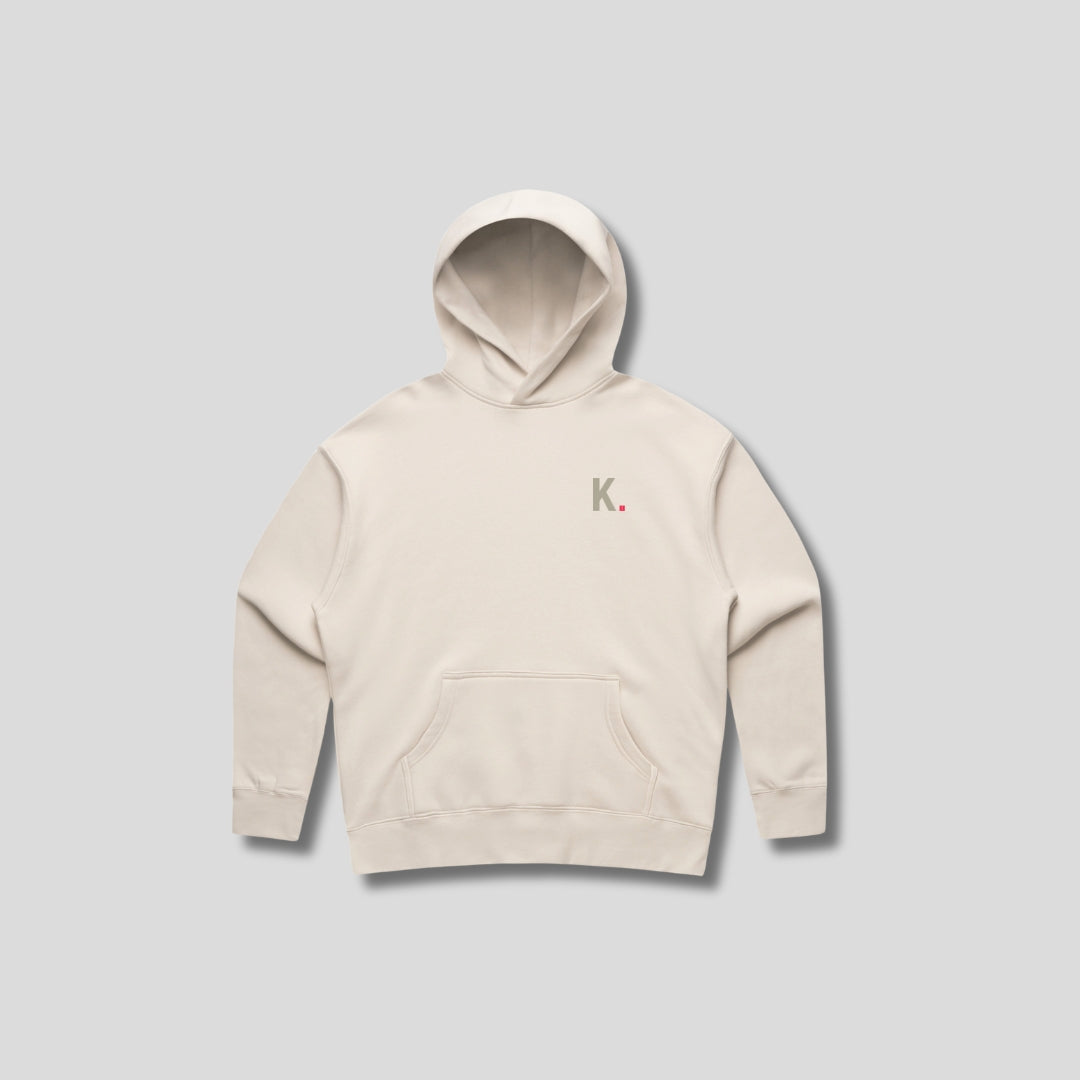 Womens Icon Relaxed Hoodie Bone front - The Kaizen Shop