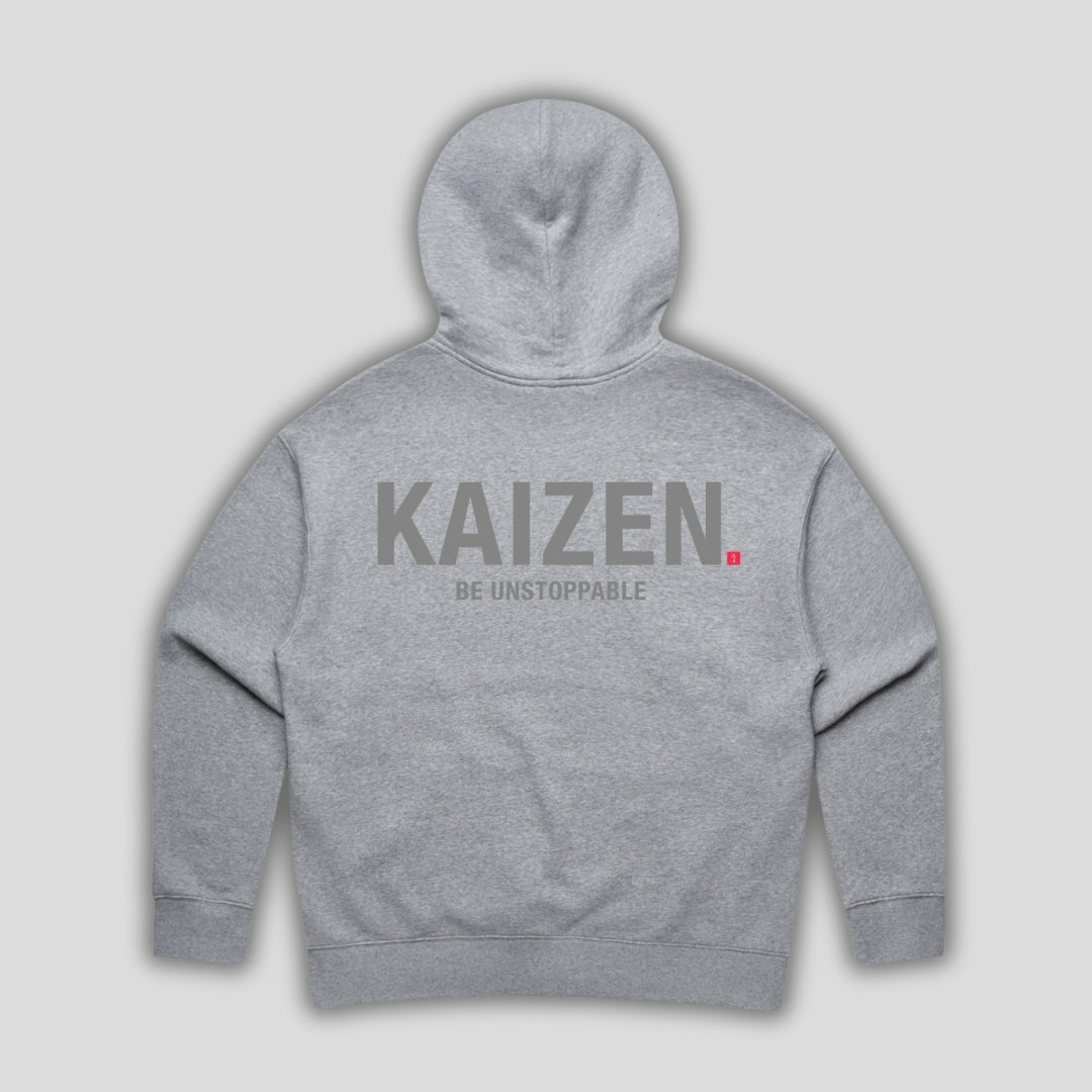 Womens Icon Relaxed Hoodie Heather Grey back
