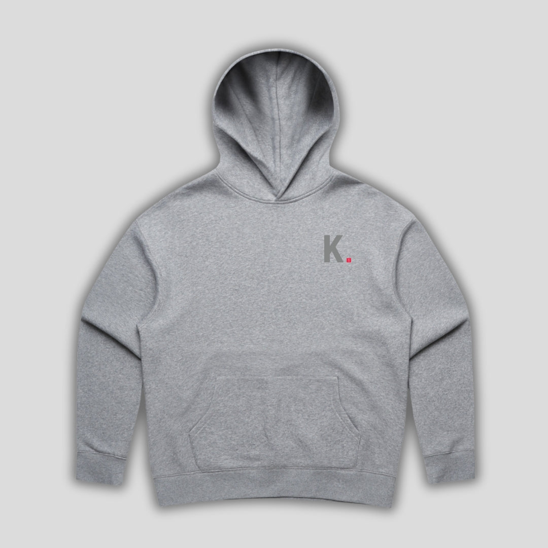 Womens Icon Relaxed Hoodie Heather Grey front