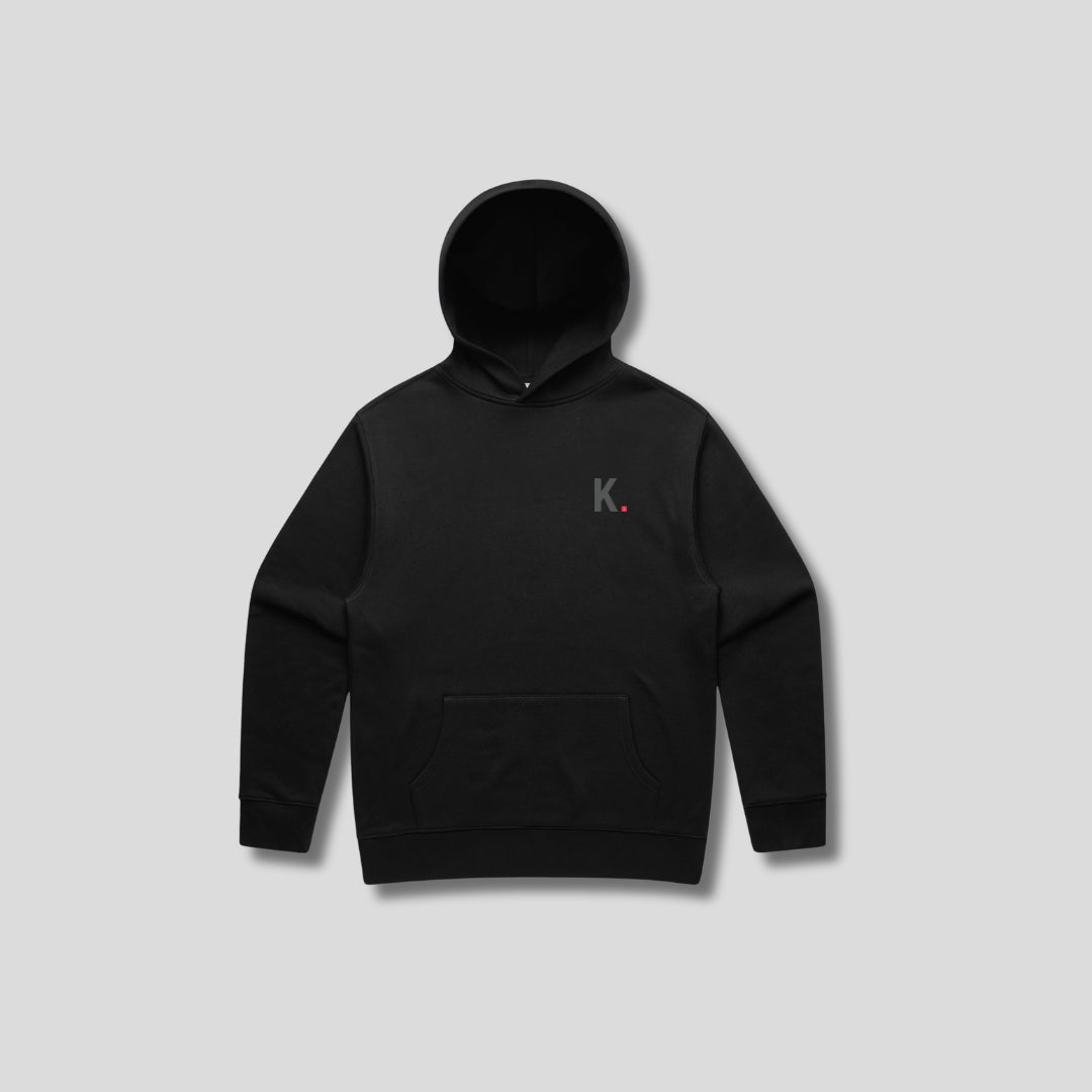 womens Icon Relaxed Hoodie Black front - The Kaizen Shop